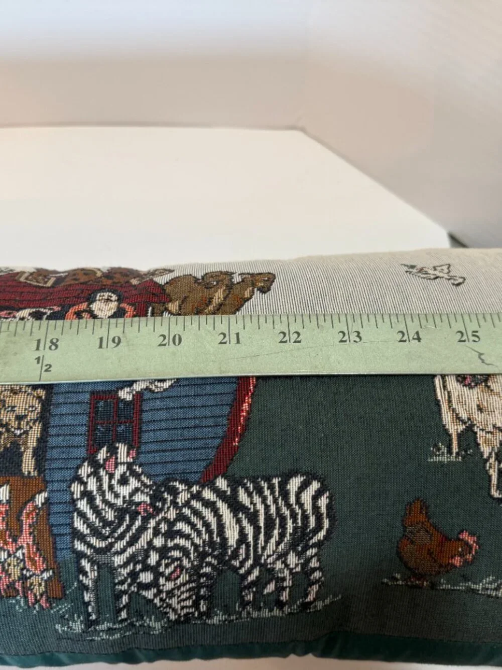 Vintage Noahs’s Ark Tapestry Large Bolster style Pillow
